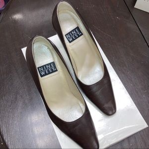 Nine West Arlana Pumps Chocolate Brown Leather 7M